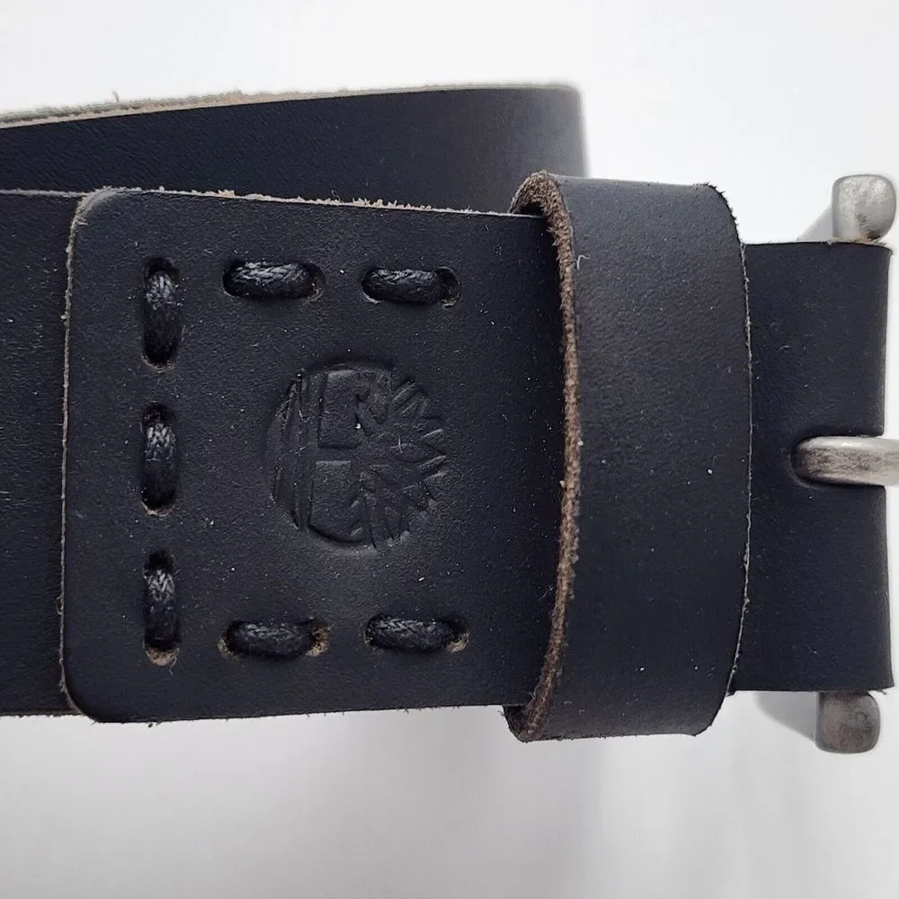 Timberland Men's Belt Size 48 Dark‎ Brown Genuine Leather Casual Pull-Up Jean